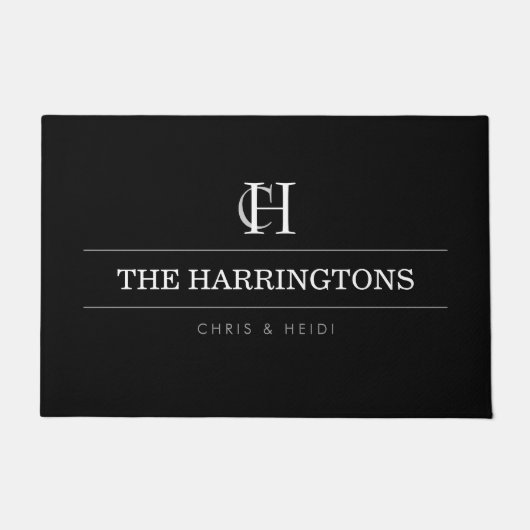 Personalized Monogram Housewarming Wedding Gift ドアマット (正面)