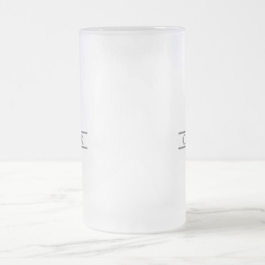 Personalized Monogram Initial Custom フロストグラスビールジョッキ (中央)