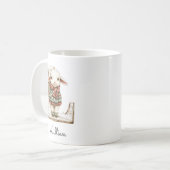Personalized Monogram Initial L Christmas Lamb コーヒーマグカップ (正面左)