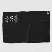 Personalized Monogram Initials Botanical Leaf ゴルフタオル (横)