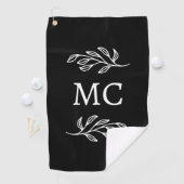 Personalized Monogram Initials Botanical Leaf ゴルフタオル (インサイチュ)