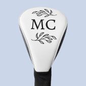 Personalized Monogram Initials Botanical Leaf ゴルフヘッドカバー