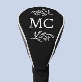 Personalized Monogram Initials Botanical Leaf ゴルフヘッドカバー