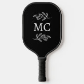 Personalized Monogram Initials Botanical Leaf ピックルボールラケット (正面)