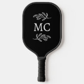 Personalized Monogram Initials Botanical Leaf ピックルボールラケット (裏面)