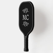 Personalized Monogram Initials Botanical Leaf ピックルボールラケット (左)