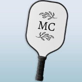Personalized Monogram Initials Botanical Leaf ピックルボールラケット