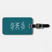 Personalized Monogram Initials Botanical Leaf ラゲッジタグ (正面横)