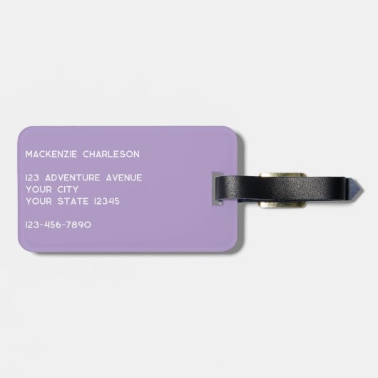 Personalized Monogram Initials Botanical Leaf ラゲッジタグ (裏面横)