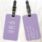 Personalized Monogram Initials Botanical Leaf ラゲッジタグ