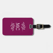 Personalized Monogram Initials Botanical Leaf ラゲッジタグ (正面横)
