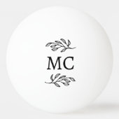Personalized Monogram Initials Botanical Leaf 卓球ボール (正面)