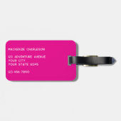 Personalized Monogram Initials Botanical Leaf Pink ラゲッジタグ (裏面横)