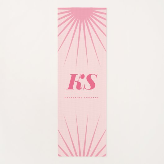 Personalized Monogram Initials Pink Yoga Mat ヨガマット (正面)