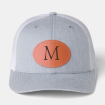 Personalized Monogram Leather Patch Adjustable Hat