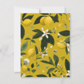 Personalized Monogram Lemon Citrus ノートカード (裏面)
