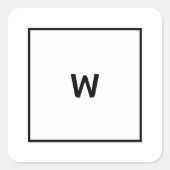 Personalized Monogram Letter スクエアシール (正面)