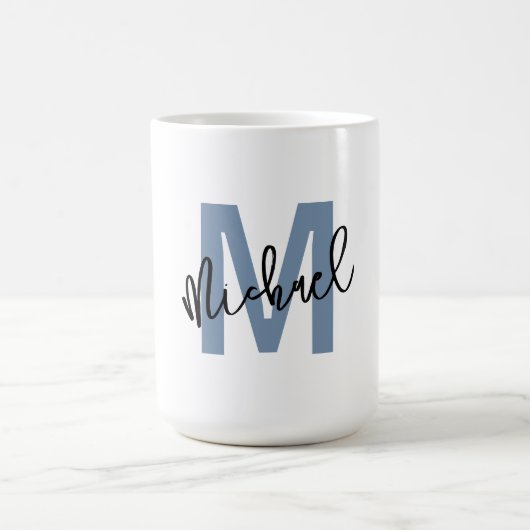 Personalized Monogram "M" with Name Michael – コーヒーマグカップ (中央)