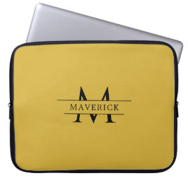 Personalized Monogram Metallic Gold Laptop Sleeve ラップトップスリーブ