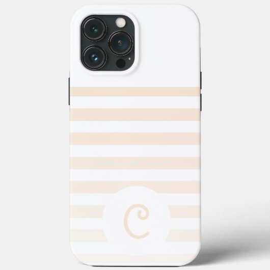 Personalized Monogram Minimal Striped Modern Desig Case-Mate iPhoneケース (裏面)