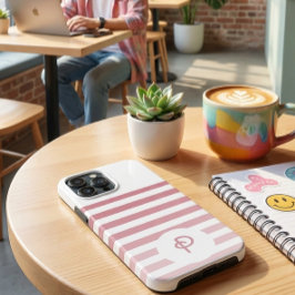Personalized Monogram Minimal Striped Modern Desig iPhone 13 Pro Maxケース