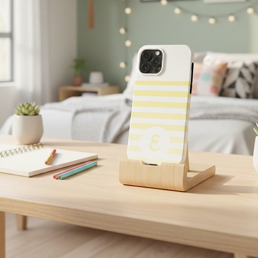 Personalized Monogram Minimal Striped Modern Desig Case-Mate iPhoneケース