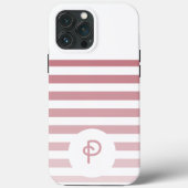 Personalized Monogram Minimal Striped Modern Desig Case-Mate iPhoneケース (裏面)