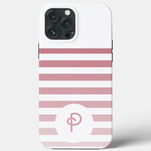 Personalized Monogram Minimal Striped Modern Desig Case-Mate iPhoneケース (裏面)