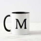 Personalized Monogram Modern Black White Mug マグカップ (左)