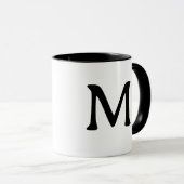 Personalized Monogram Modern Black White Mug マグカップ (正面右)