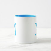Personalized Monogram Modern Blue White Mug マグカップ (中央)