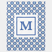 Personalized Monogram Modern Evil Eye Pattern  フリースブランケット (正面)