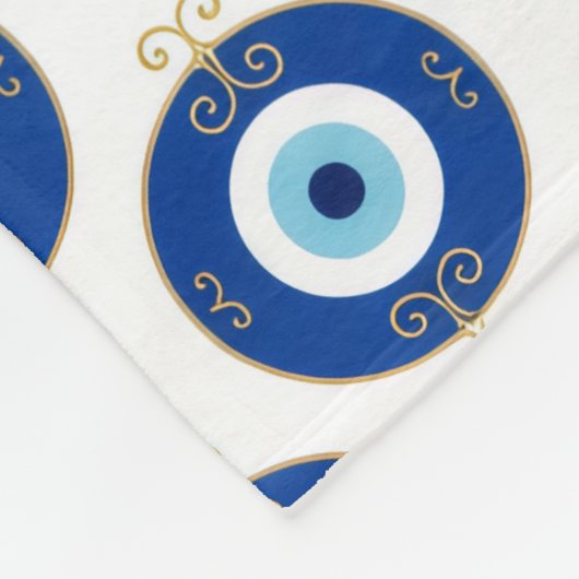 Personalized Monogram Modern Evil Eye Pattern  フリースブランケット (角)