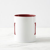 Personalized Monogram Modern Maroon White Mug マグカップ (中央)