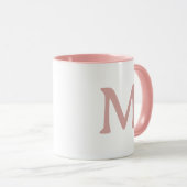 Personalized Monogram Modern Pink White Mug マグカップ (正面右)