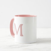 Personalized Monogram Modern Pink White Mug マグカップ (正面左)