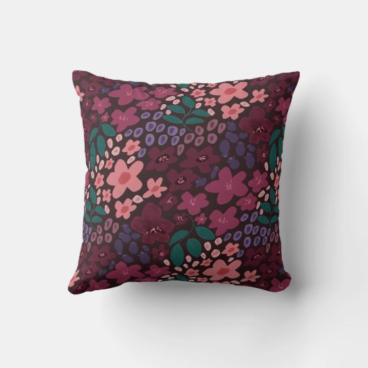 Personalized Monogram Moody Floral クッション (裏面)