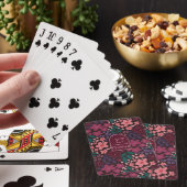 Personalized Monogram Moody Floral Playing Cards トランプ (インサイチュ)