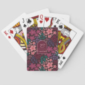 Personalized Monogram Moody Floral Playing Cards トランプ (裏面)
