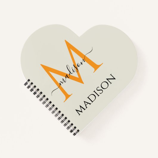 Personalized Monogram & Name  ノートブック (正面)