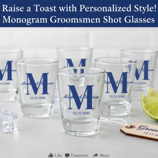 Personalized Monogram & Name for Groomsmen ショットグラス