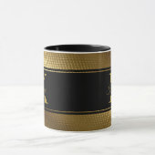 personalized monogram name golden black マグカップ (中央)