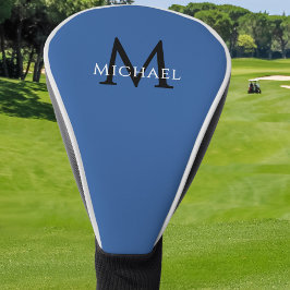 Personalized Monogram Name Initial Blue ゴルフヘッドカバー
