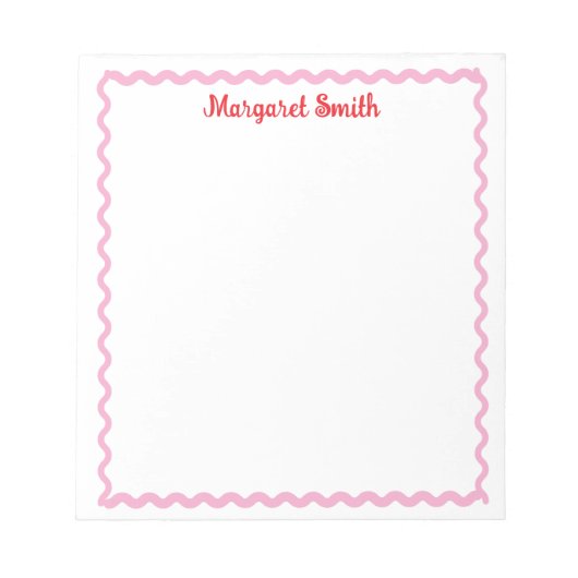Personalized Monogram Notepads with Scallop Border ノートパッド (正面)
