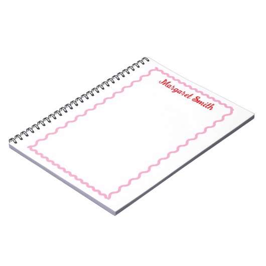 Personalized Monogram Notepads with Scallop Border ノートブック (左側)