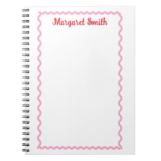Personalized Monogram Notepads with Scallop Border ノートブック (正面)