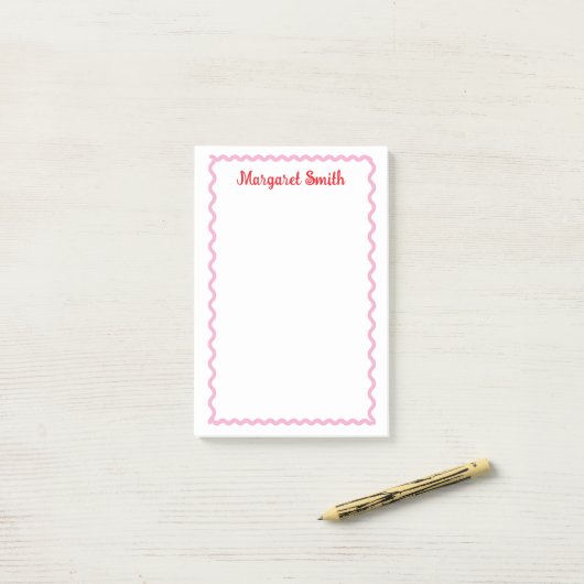 Personalized Monogram Notepads with Scallop Border ポストイット (デスク上)