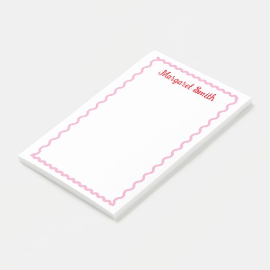 Personalized Monogram Notepads with Scallop Border ポストイット (アングル)