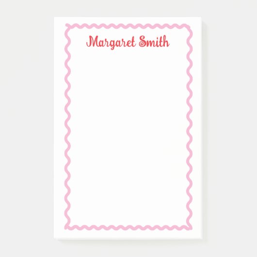 Personalized Monogram Notepads with Scallop Border ポストイット (正面)