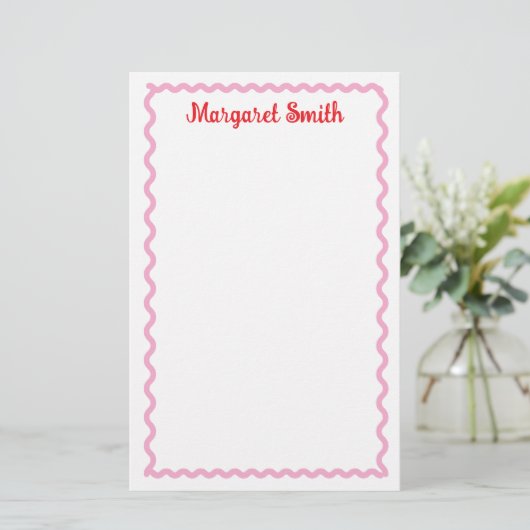 Personalized Monogram Notepads with Scallop Border 便箋 (スタンド正面)